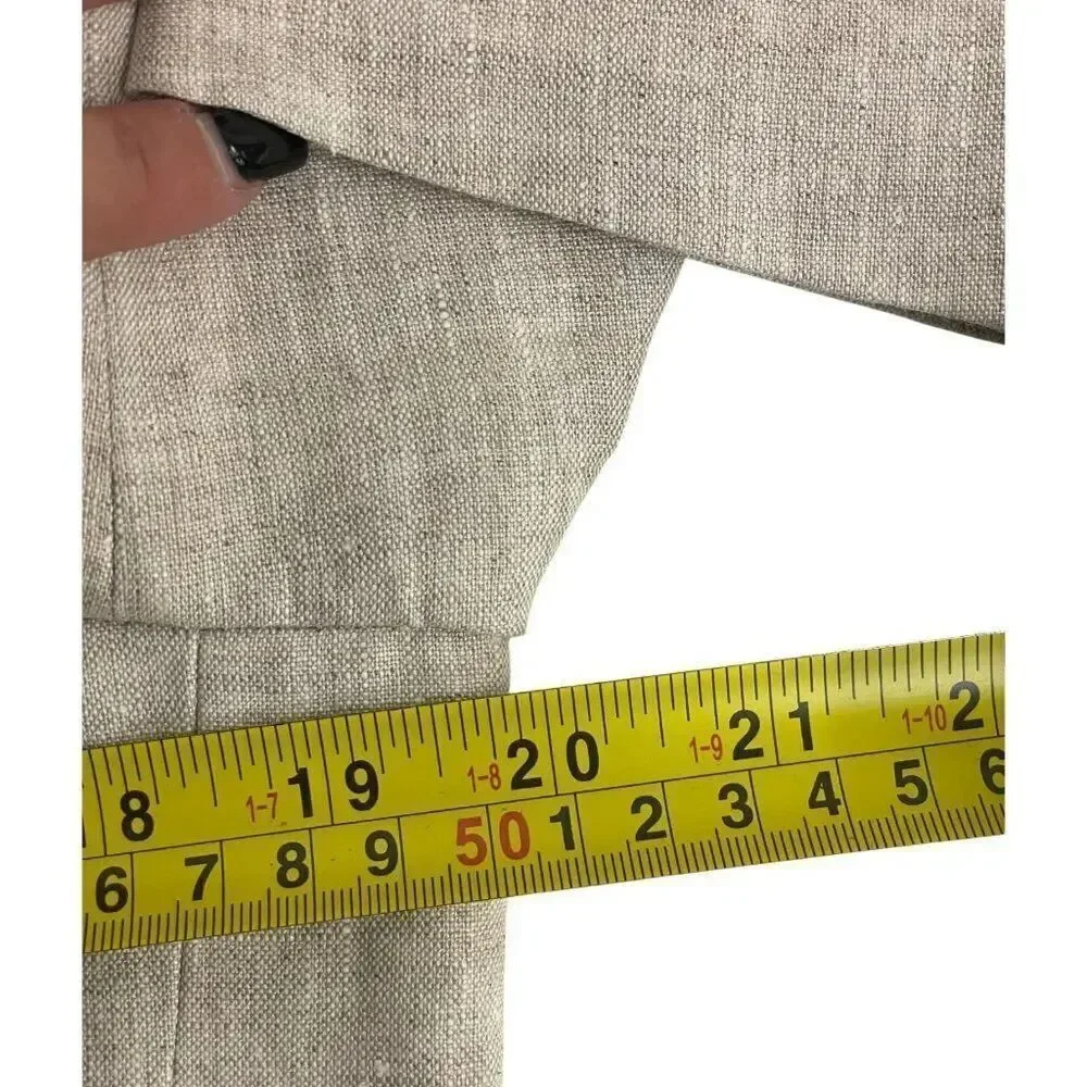 Zara Mens Blazer Suit Jacket EU 46 US 36 Beige 100 Linen sport coat 4299/333 NWT